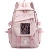 Roffatide KPOP KATS-EYE Borsa scolastica per scuola secondaria rosa J | Multiple tasche, zaino leggero, cerniera doppia liscia, regalo di ventilatore Kpop, KATSEYE Merch