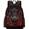 TPISLI Zaino Scolastico Wild Boar Studenti Scuola Primaria Borsa Scuola Rose Pig Bambina 8 Anni Backpack Comodo Durable Tempo Libero Viaggio Gita Uso Quotidiano