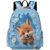 TPISLI Zainetto Cute Fox Ragazza Classe 8 Zaino Scolastico 3D Print Fox per Ragazzo 11 Anni Cartella Studenti Leggero Resistente Sport Outdoor Viaggio Outdoor