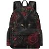 TPISLI Zaino Scuola Cat Ragazzo 13 Anni Borsa Scolastica Rose Kitten Animal Cheetah Alunni Classe 7-9 Cartella Elementare Grande Leggero Regalo Scuola Tempo Libero Gita
