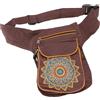 GURU SHOP Stoff Sidebag & Hüfttasche Mandala, Goa Gürteltasche, Bauchtasche aus Nepal - Braun, Herren/Damen, Baumwolle, Size:One Size, 28x20x3 cm, Festival- Bauchtasche Hippie