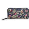 Sara Miller London Portafoglio con cerniera, pochette da donna, portamonete e porta carte, in ecopelle, Uccelli Blu Fumoso, L