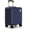 Vallsero Valigia Cabina 45cm, 16 Pollici ABS Rigido con Lucchetto TSA, 27L | Valigia leggera 2.3kg con doppie ruote 360°, cerniera YKK,8kg capacità,formato compatto per brevi viaggi & bambini,Blu marino
