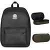 Invicta Zaino Monoscomparto Ollie Solid, Nero, Tasca Porta Borraccia, Tasca per PC 14, Zaino Scuola, Ragazza e Ragazzo + BUSTINA R.PLUS INVICTA LOGO