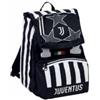 Seven Juventus Zaino Scuola Elementare Estensibile Nero/Bianco 27 litri | Doppio Scomparto, Spallacci Imbottiti, Tasca Porta Borraccia, 27 x 39 x 16 cm, In Poliestere