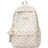 Sjfbebsy Zaini carini per ragazze e donne, zaino leggero a pois con ciondolo a forma di di cartone animato, zaino casual in nylon per gli spostamenti del fine settimana al campus, bianco - Zaini carini