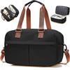 SEAFEW Borsone da Viaggio,Bagaglio a Mano 40x30x20 Ryanair Borsa da Viaggio | Borsa da Cabina Ryanair 40x30x20 Borsa Sportiva Borsone da Palestra da Weekend Borsa Ospedale Parto Espandibile,Marrone-nero