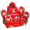 LE CADEAU | Confezione Regalo Agrifoglio, Cesto Alimentare Natalizio, Vassoio Composto Da Pandoro Melegatti, Cioccolato Lindt, Pasticcini, Canestrelli, Gelèes alla Frutta, Idea Natale