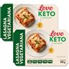 LOVE KETO Lasagne proteiche vegetariane con pasta keto low carb 2 porzioni da 150g | Lasagne chetogeniche 9,9g di proteine, 9,3g di carboidrati e 9,45g di fibre a porzione - Made in Italy