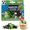 dekora - Zuccherini decorativi per dolci Mix calcio, Sprinkles per torte e cupcake, Codette colorate di zucchero, Decorazioni commestibili per torte di compleanno per bambini, Senza glutine 70g