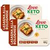 LOVE KETO Lasagne proteiche alla bolognese pasta keto low carb 2 porzioni da 150g | Lasagne chetogeniche 21g di proteine, 6g di carboidrati 6g di fibre a porzione - Made in Italy