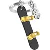 METALMORPHOSE - Portachiavi in metallo 3D con fiocco e fiocco per gli appassionati di sport invernali, regalo uomo, regalo da donna, giochi olimpici MTM148-01, nero, oro, taglia unica, Snowboard