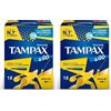 TAMPAX&GO Regular, 18 Assorbenti Interni con Applicatore in Plastica, Presa Antiscivolo e Doppio Cordino Protettivo, Ginecologicamente Testati, ideali per Flusso Medio (Confezione da 2)