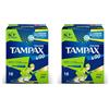 TAMPAX&GO Super,18 Assorbenti Interni con Applicatore in Plastica, Presa Antiscivolo e Doppio Cordino Protettivo, Ginecologicamente Testati, ideali per Flusso Abbondante (Confezione da 2)