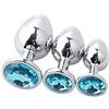 Letuwj 3 pz Plug Anale Giocattoli Expander Silicone Anale Plug Plug Presa per Donna e Uomo Azzurro 3 pz