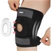 Fefod Tutore Ginocchio con Stabilizzatori Laterali, Sport Ginocchiera Regolabile con Cuscinetto in Silicone, Supporto Sportiva per Uomo e Donne per Menisco, Artrite e Tendinite