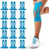 FUDUOXIAO Nastro per ginocchio pretagliato, 15 pezzi, nastri kinesiologici per ginocchia, altamente adesivi, traspiranti ed elastici, per sport e riabilitazione (blu, 15 pezzi)