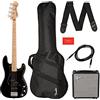 Fender Squier by Fender Affinity Precision Bass Pack, tastiera in acero, nero, borsa per gig, Rumble 15 EU