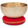 XDrum Set XDrum Campana Tibetana Terapeutica Nota G con Cuscino, Diametro 19 cm | Campana tibetana battuta a mano per il chakra della gola (Vishuddha), Accordata sulla nota G, Lega di 7 metalli diversi