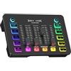Glomtheia Scheda audio da gioco con interfaccia audio per PC PS5 | Controlli individuali per cuffie/microfono, illuminazione RGB, cancellazione del rumore