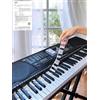 YPTSYSYS Guida alle note di pianoforte per principianti, etichette rimovibili per tastiera di pianoforte, 61 tasti, standard full-size, realizzate in gomma siliconica, senza bisogno di adesivi, riutilizzabili
