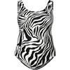 Ulla Popken Donna Costume Intero | Taglie forti, Plus Size, Costume da bagno senza coppe con fantasia tigrata e scollo rotondo 846928