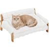 PawHut Brandina per Cani e Gatti Rialzata in Peluche 70x47x30 cm Bianco | Copertura Rimovibile, Piedini Antiscivolo, Lettino per Cani Fino a 5 kg o Gatti Fino a 8 kg, Stile Divano