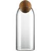 KRAFTSTORIES Terrario in vetro con coperchio ermetico in legno (tappo a sfera) | vaso chiuso per terrario | contenitore per bottiglie di vetro trasparente | 1200 ml | vaso per terrario di muschio | regalo
