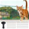 BAIFULAI Rete per gatti per balcone: 8 m x 3 m, rete per gatti per balcone, senza foratura, rete per gatti, balcone, terrazza, finestre, porte, recinzioni