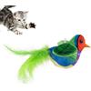 Generico Giocattolo interattivo per gatti - Peluche con uccellino che cinguetta, design ad ala mobile | Morbido e realistico strumento di coinvolgimento per compagni di gioco con animali, per gattini al copert