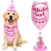 Ainiv Bandana e Cappellino Numero per Compleanno per Cani, Rosa | Cappellino Regolabile e Sciarpa Triangolare, Adatti a Cani di Piccola, Media e Grande Taglia, Decorazione per Compleanno