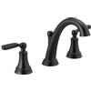 Delta Woodhurst 3532LF-BLMPU Rubinetto da bagno a 3 fori, 20,3 cm, per mobiletto del bagno, con gruppo di scarico a pressione in metallo, nero opaco