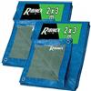 Ribimex Telo di Protezione Leggero Impermeabile 2x3 m in Polietilene, Occhielli in Alluminio, Resistente agli Agenti Atmosferici, Ideale per Uso Domestico e Campeggio - PRB06502X03 (Confezione da 2)