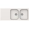 SCHOCK - Lavello Cucina Lithos D200 2 Vasche con Gocciolatoio, 1160x500mm | Vasca Reversibile; Materiale Cristalite®; Colore New Alumina