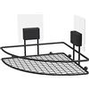 Compactor BESTLOCK Magic Bath Black Angoliera Adesiva da Bagno, Acciaio Cromato, 20x20x13.5 cm
