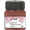 KREUL 16229 - Vetro & Porcellana Classic Cognac, in Barattolo da 20 ml, Vernice Brillante a Base d'Acqua per Vetro e Porcellana, ad Asciugatura Rapida, Opaca