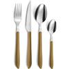 Pradel Essentiel Vibrato Posate 16 pezzi Inox per 4 persone, Legno | Set di posate da 16 pezzi per 4 persone, Acciaio Inox 18/0, Finitura Standard, Legno, Spessore 2,5 mm