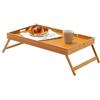 Wintem Tavolino per Colazione a Letto Pieghevole 50x30x21cm in Bambù - Ecologico e Durevole - Ideale anche per Lavorare al PC o per Leggere - Robusto e Stabile - Superficie Liscia Facile da Pulire