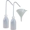 mikken 2 flaconi da laboratorio da 250 ml, in plastica, senza BPA, made in Germany, con imbuto incluso