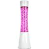 Fisura - Lampada lava rosa. Base bianca, liquido rosa e cuori scintillanti. Lampada di lava a effetto rilassante. Con lampadina di ricambio. 11 cm x 11 cm x 39,5 cm.