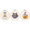 Vervaco Kit Punto Croce Contato Con Telaio Ricamo HALLOWEEN Decorativi Per Pareti 10 x 10 cm Set Fai Da Te Creativo Casa Decor Kit Per Hobby