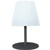 Lumisky Mini lampada da tavolo senza fili piede in acciaio grigio LED bianco caldo TWINS SOLO ROCK H16cm