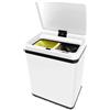 WELL HOME MOBILIARIO & DECORACIÓN WELL HOME - Pattumiera intelligente senza gambe per riciclaggio con apertura automatica e contatto manuale 15L+15L 35,5x26x60cm colore bianco