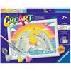 Ravensburger - CreArt: Delfino felice, Dipingere con i Numeri per Bambini 7+ Anni, Kit Pittura con Pennello e Colori Inclusi, 19 x 14 cm, Idee Regalo per Bambini 7 Anni