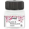 KREUL 16200 - Vetro & Porcellana Classico Bianco Crema, in Barattolo da 20 ml, Vernice Brillante a Base d'Acqua per Vetro e Porcellana, a Rapida Essiccazione, Coprente