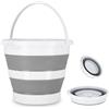 BAKOKI Secchio pieghevole da 10 l, secchio in silicone pieghevole, secchio per tacchino e lavanderia, giocattolo di sabbia, secchio pop-up pieghevole, salvaspazio, camper, pesca, lavaggio auto, casa