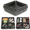 Cozary 6 Pezzi Organizer Cassetti in Feltro, Set di 2 Dimensioni Contenitori per Ufficio, Cucina, Bagno, Trucco - Grigio, Lavabili