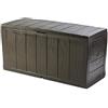 Keter Baule Sherwood in Resina, ruote incluse, 270 Lt di capacità contenitiva, 117 x 45 x 57.5 cm, Marrone