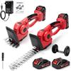 Candeon Cesoie a batteria per erba e arbusti, tagliasiepi a batteria 2 in 1, con 2 batterie 1500 e caricabatterie, piccole forbici elettriche per siepi e prato