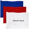 Nuenen 3 bandiere grandi da golf con tubo inserito, 33 x 50 cm, bandiere oversize da mettere bandiere da golf in nylon 420D, per cortile, interni ed esterni, cortile e giardino (bianco, blu, rosso)